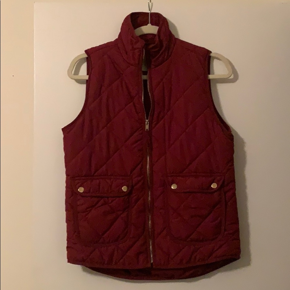 Burgundy Quilted Vest